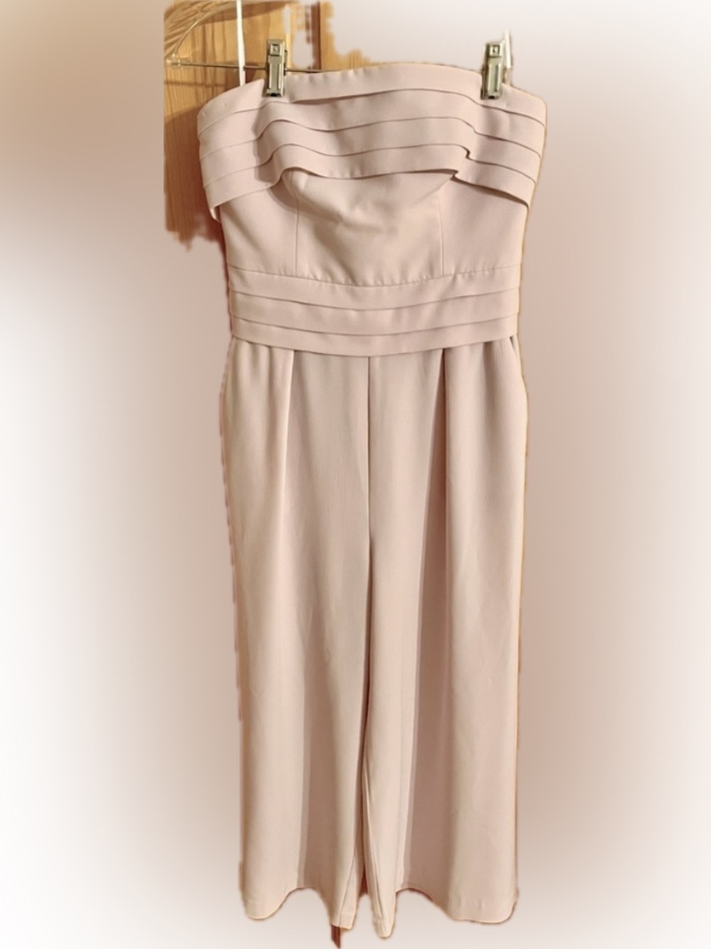 C/MEO Collective Next Step Pink Strapless Wide Leg Jumpsuit Culottes Romper XS